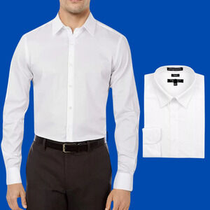 Marquis Signature Men's Long Sleeve Slim Fit Dress Shirt White 15 / 15.5 32/33